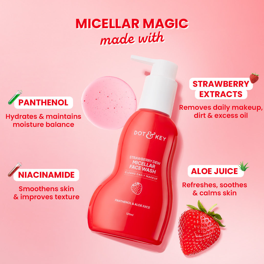 Dot & Key Strawberry Dew Micellar Face Wash 120ml