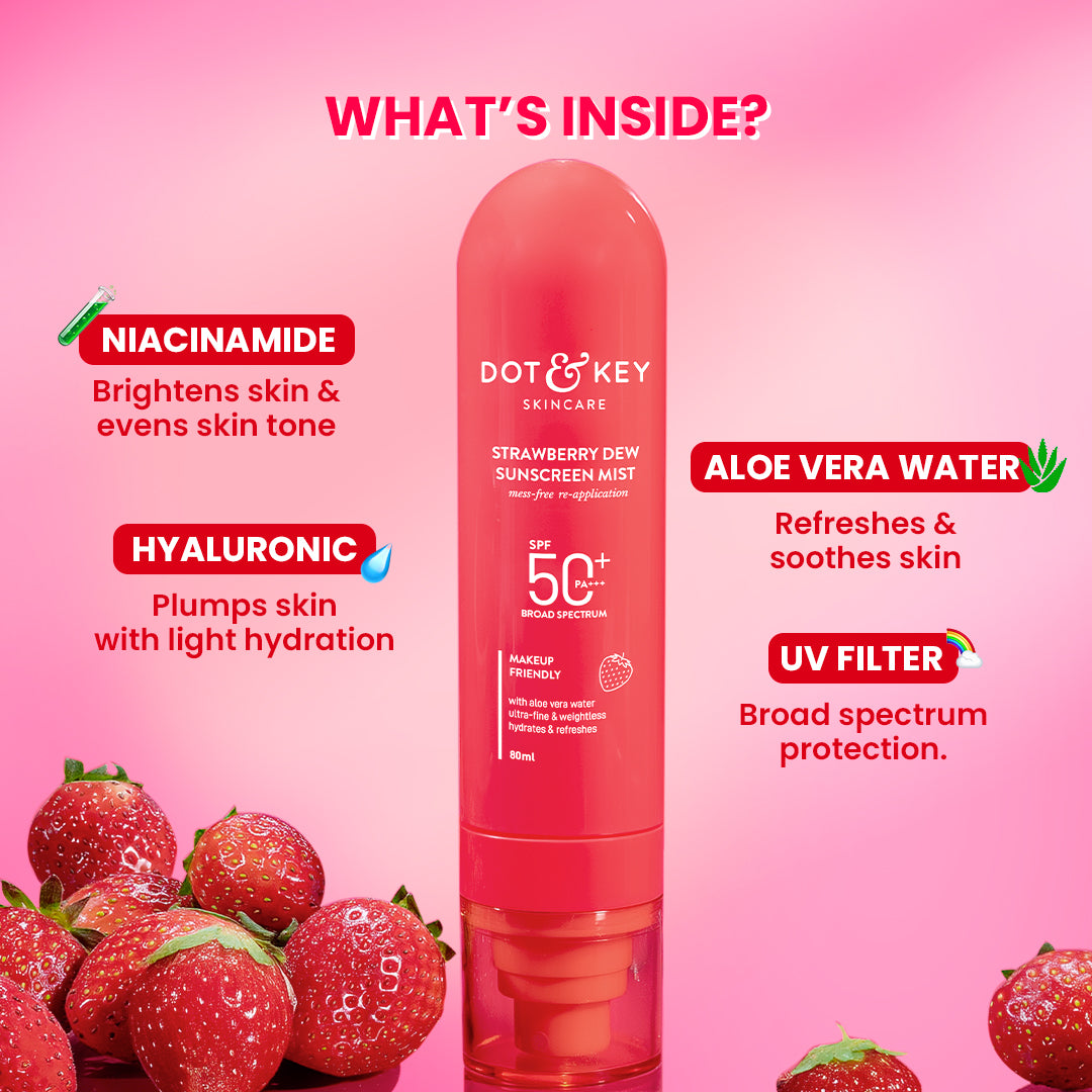 Dot & Key Strawberry Sunscreen Face Mist SPF 50+ 80ml