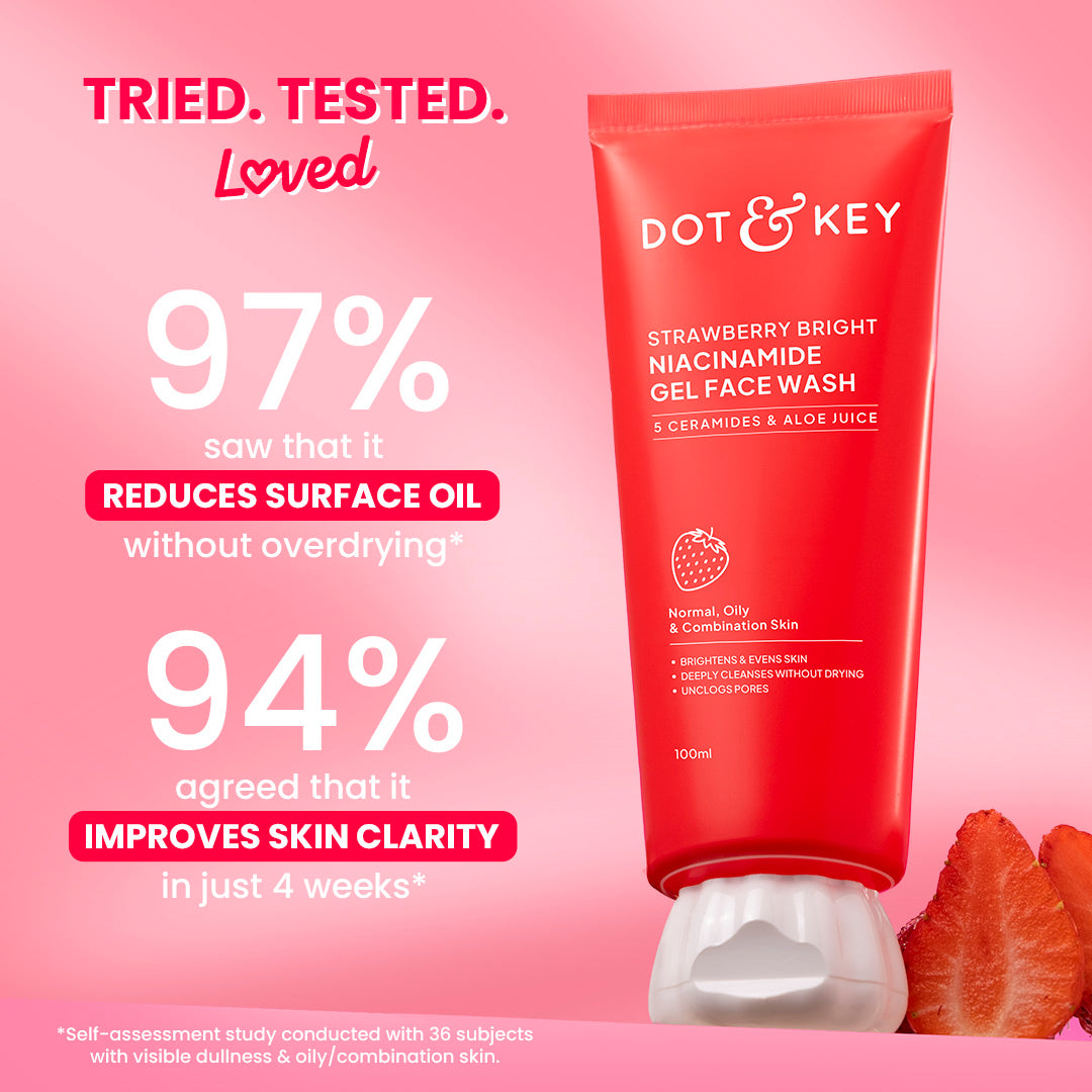 Dot & Key Strawberry Bright Niacinamide Gel Face Wash 100ml