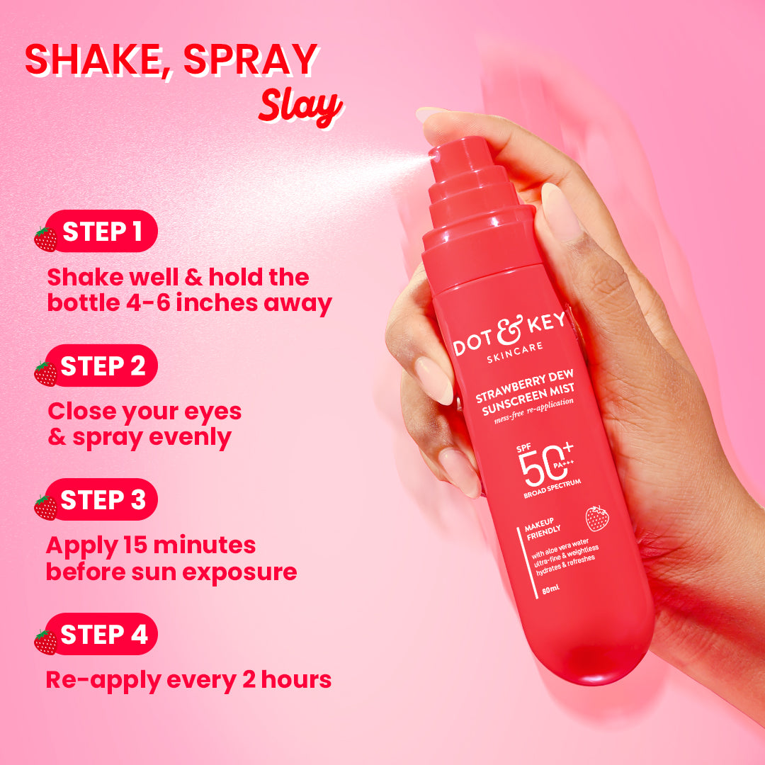 Dot & Key Strawberry Sunscreen Face Mist SPF 50+ 80ml