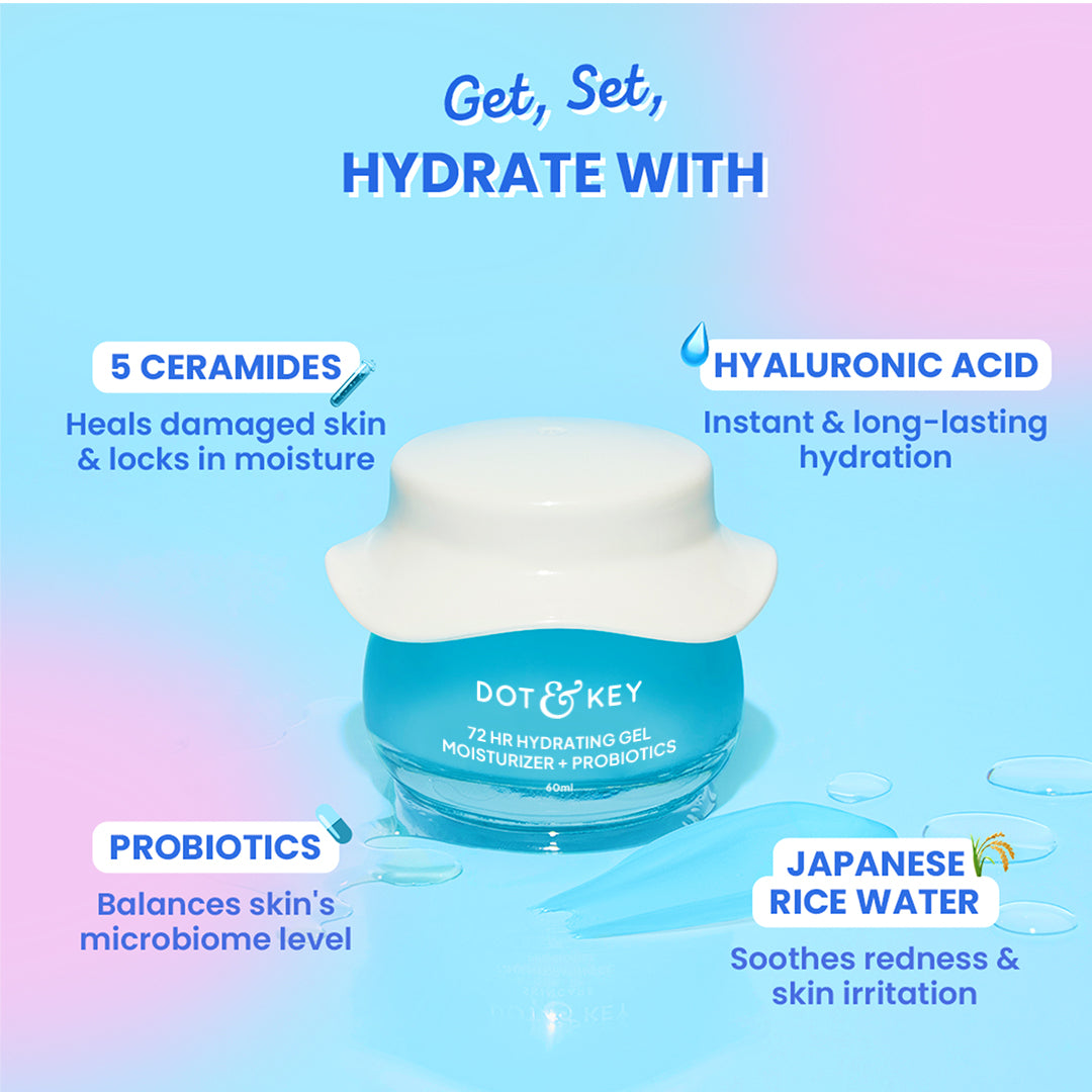 Dot & Key 72HR Gel Moisturizer with Probiotics + Hyaluronic Acid 60ml
